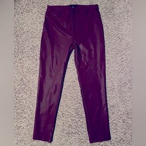 Purple Faux Leather Pants